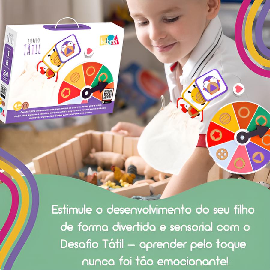 Brinquedo Educativo Sensorial Desafio Tátil Desenvolvimento Motor, Cognitivo e Inclusivo para Crianças