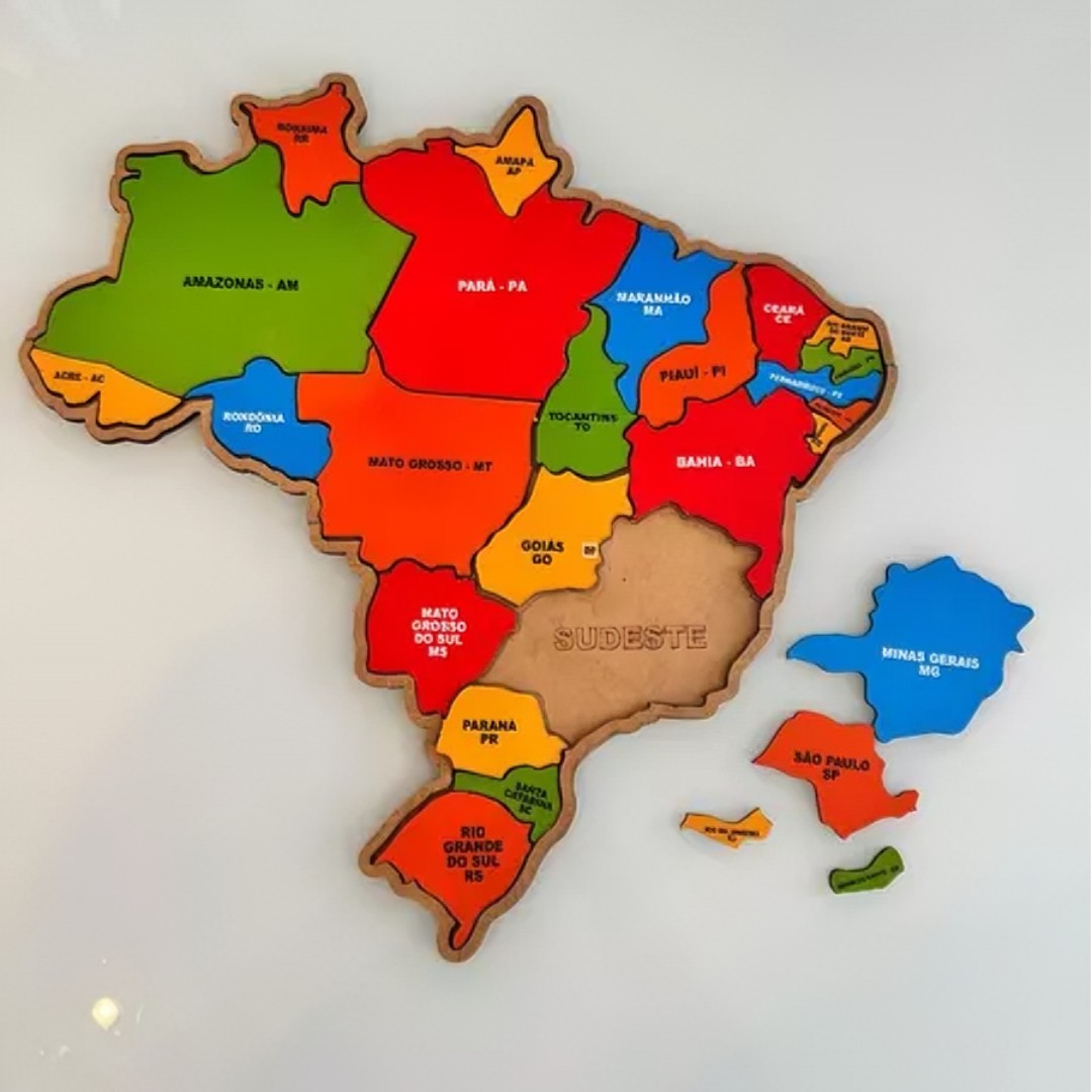 Quebra-Cabeça - Mapa do Brasil - Estados e Região