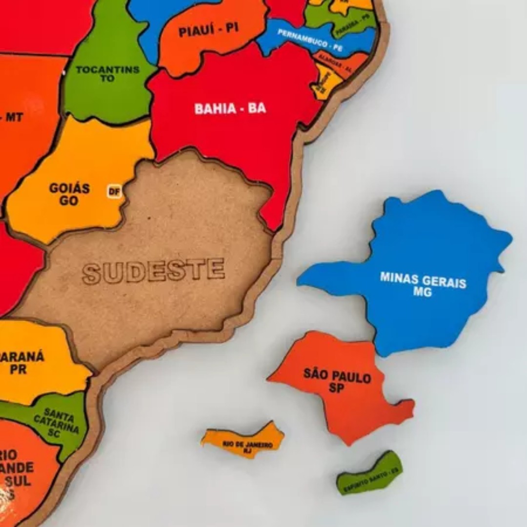 Quebra-Cabeça - Mapa do Brasil - Estados e Região