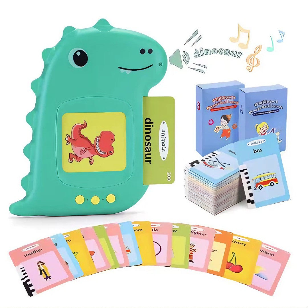 🦖 DinoEdu™ – Brinquedo Infantil Interativo de Alfabetização Bilíngue (Português + Inglês)