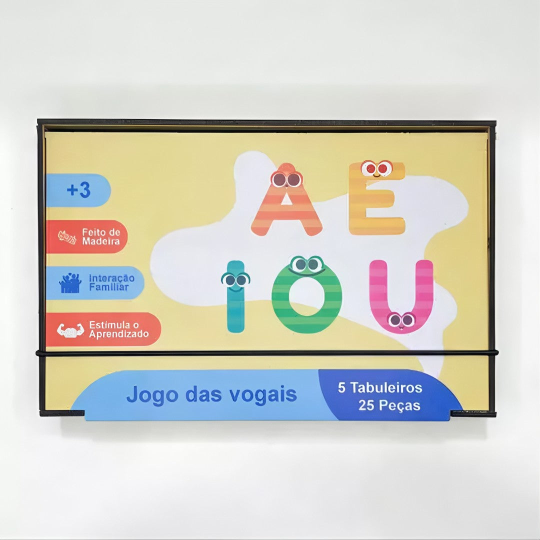🧩 AEIOU Play™ – Jogo Pedagógico Montessori de Vogais em MDF