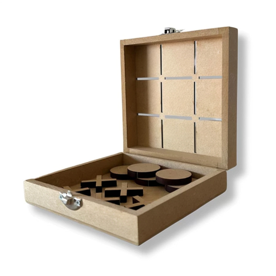 Jogo da Velha em Madeira Compacto, Elegante e Dobrável, Ideal para Família