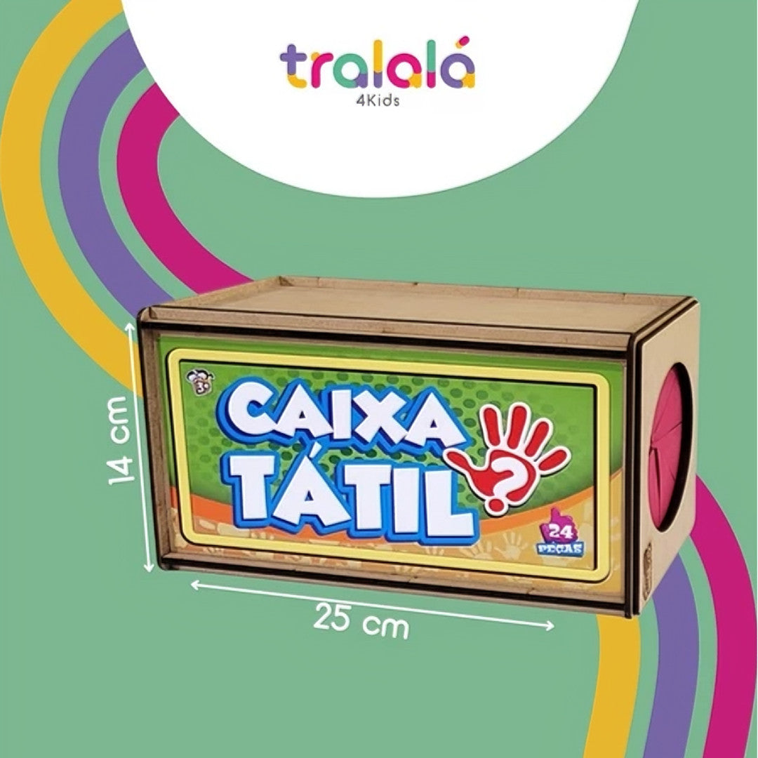 Caixa Tátil Madeira 24 Peças Desenvolvimento Motor Infantil
