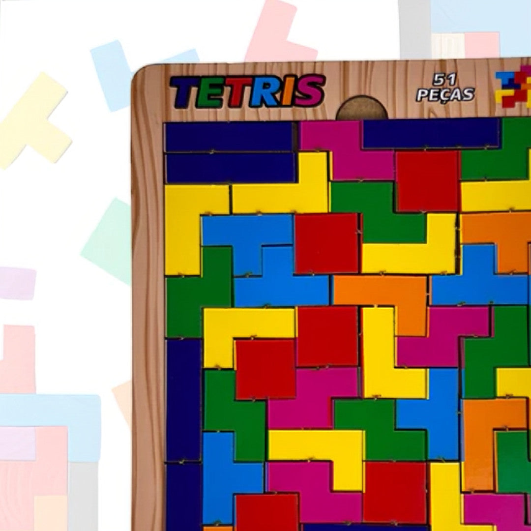 Tetris Jogo de 51 Peças Desafio Educativo Desenvolvimento Cognitivo