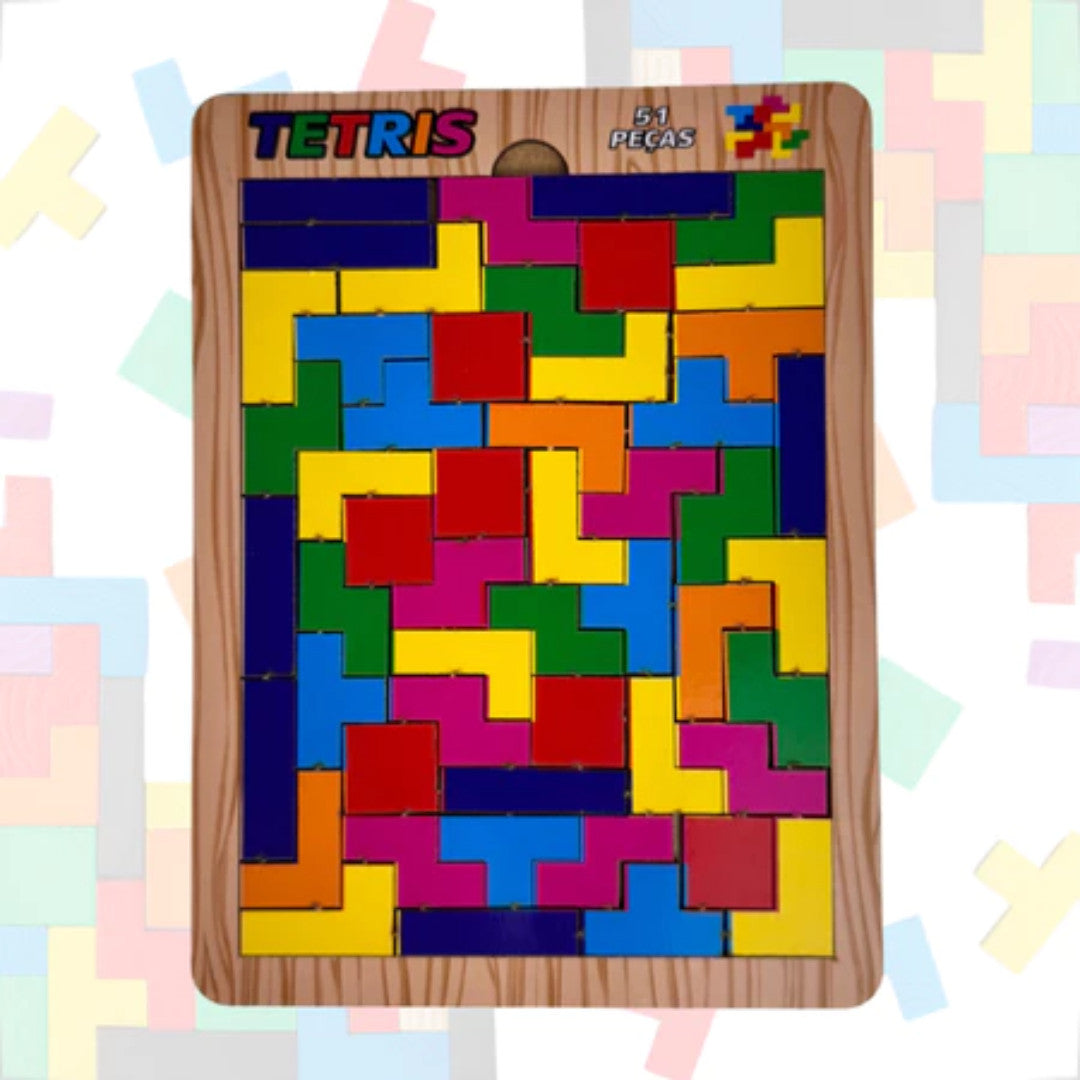 Tetris Jogo de 51 Peças Desafio Educativo Desenvolvimento Cognitivo