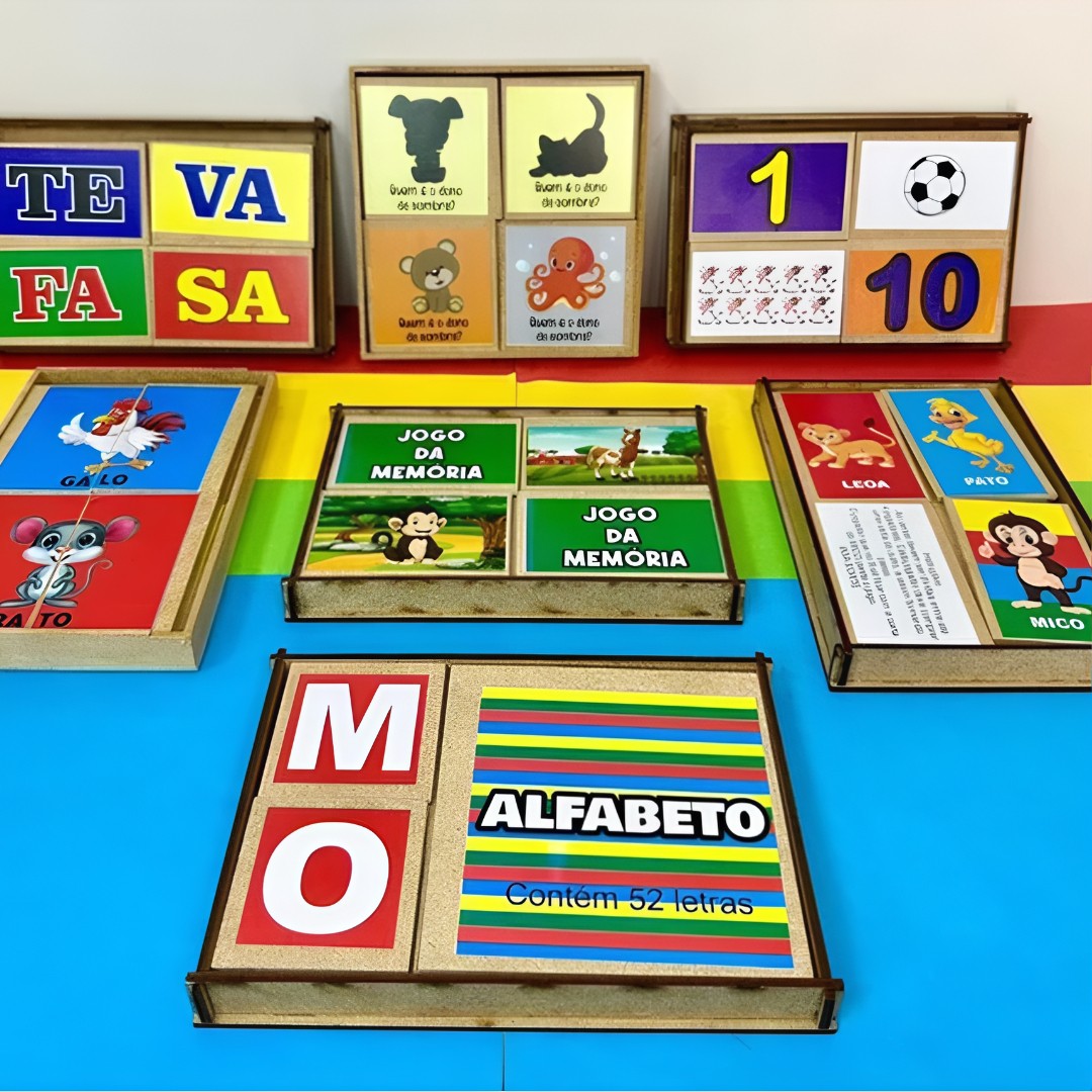🎓 EduBox™ – Caixa Pedagógica com Alfabeto, Números e Jogos Educativos