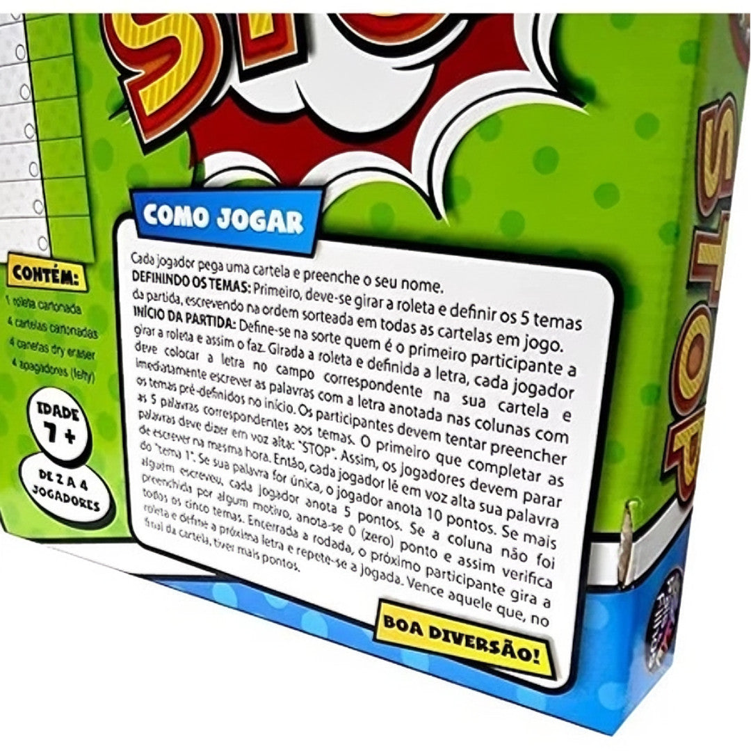 Jogo Stop Criança Familia Educativo Diverção Brinquedo Pais e Filhos