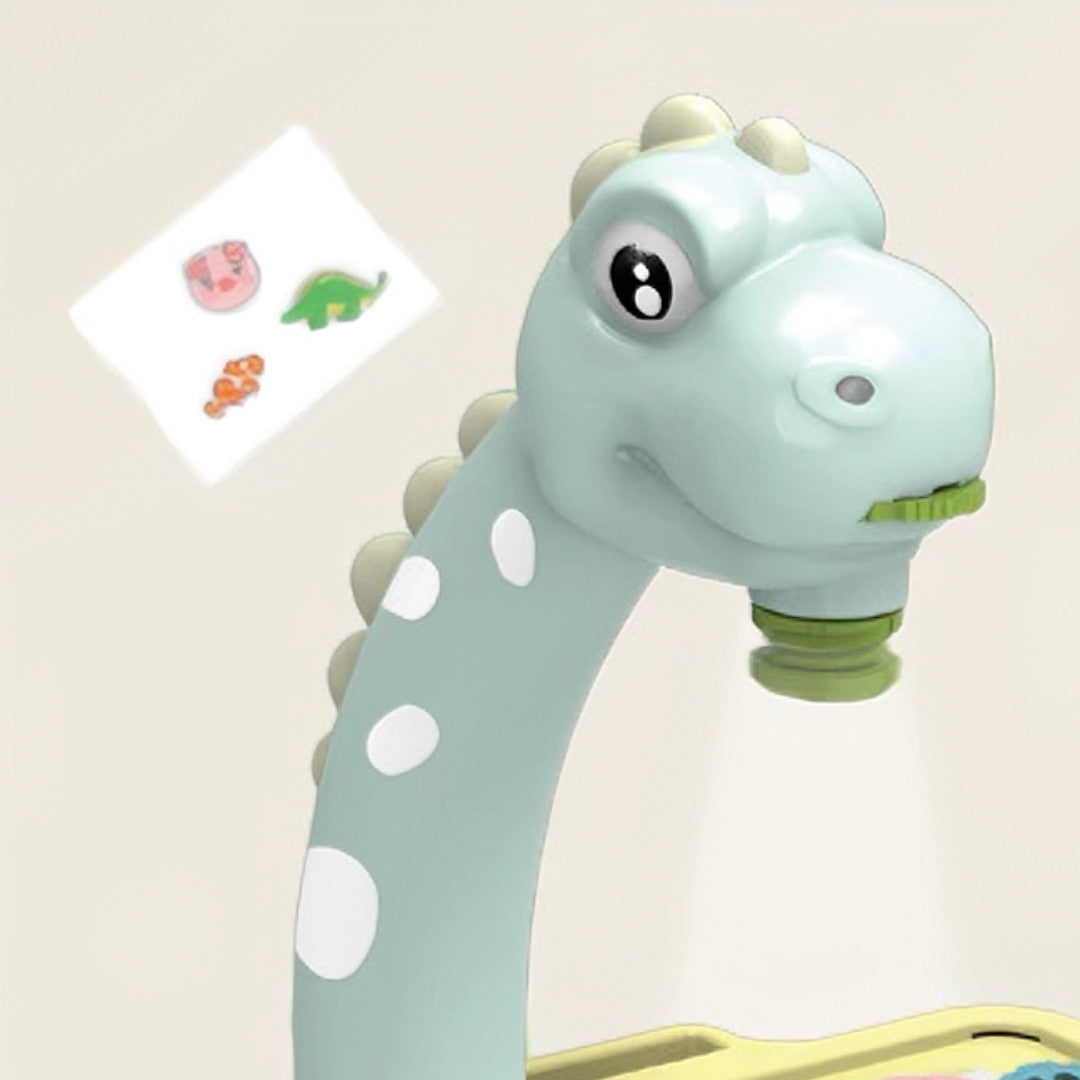 Mesa de desenho projetora infantil dinossauro e girafa - Brinquedo educativo lousa mágica