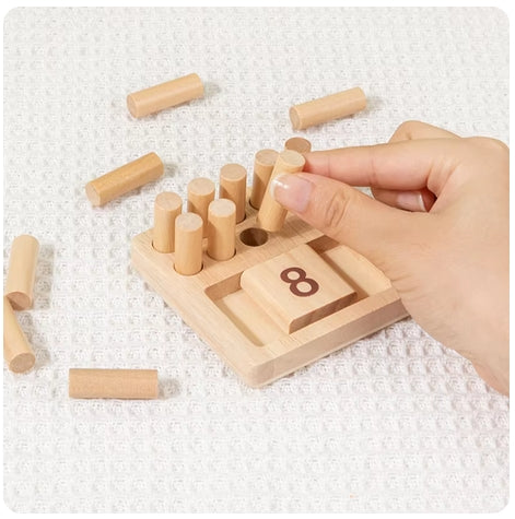 Placa de Matemática Sensorial de Madeira para Crianças, Montessori Stick, Contando Blocos Numéricos Correspondentes, Aprendizagem Pré-Escolar, Brinquedos Educativos para Crianças