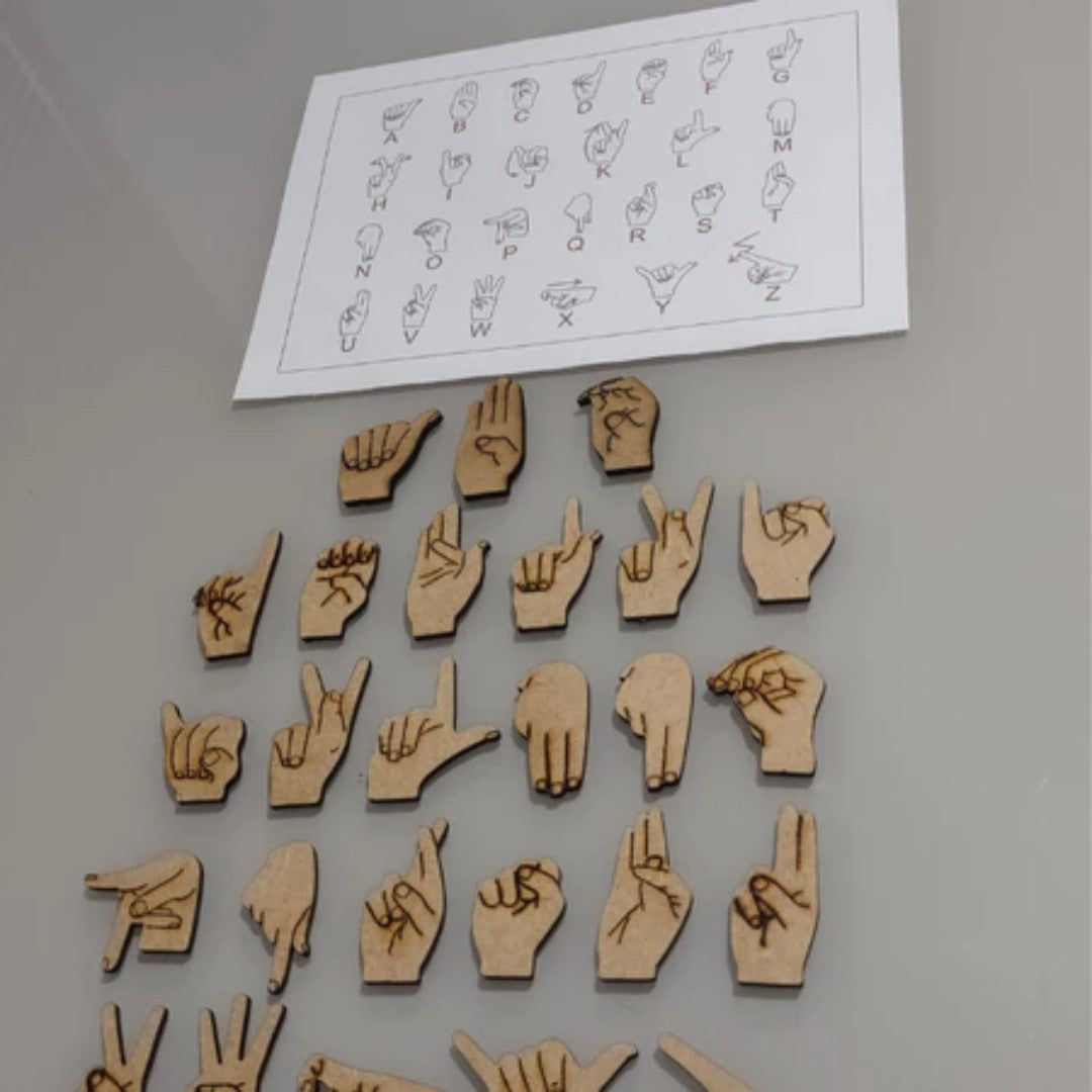 ✋ EducaLibras™ – Alfabeto em Libras em MDF com Encarte