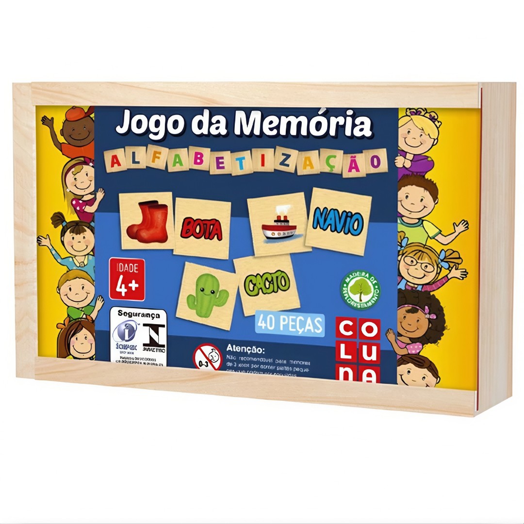 🎲 MemoKids™ – Jogo da Memória Pedagógico em Madeira