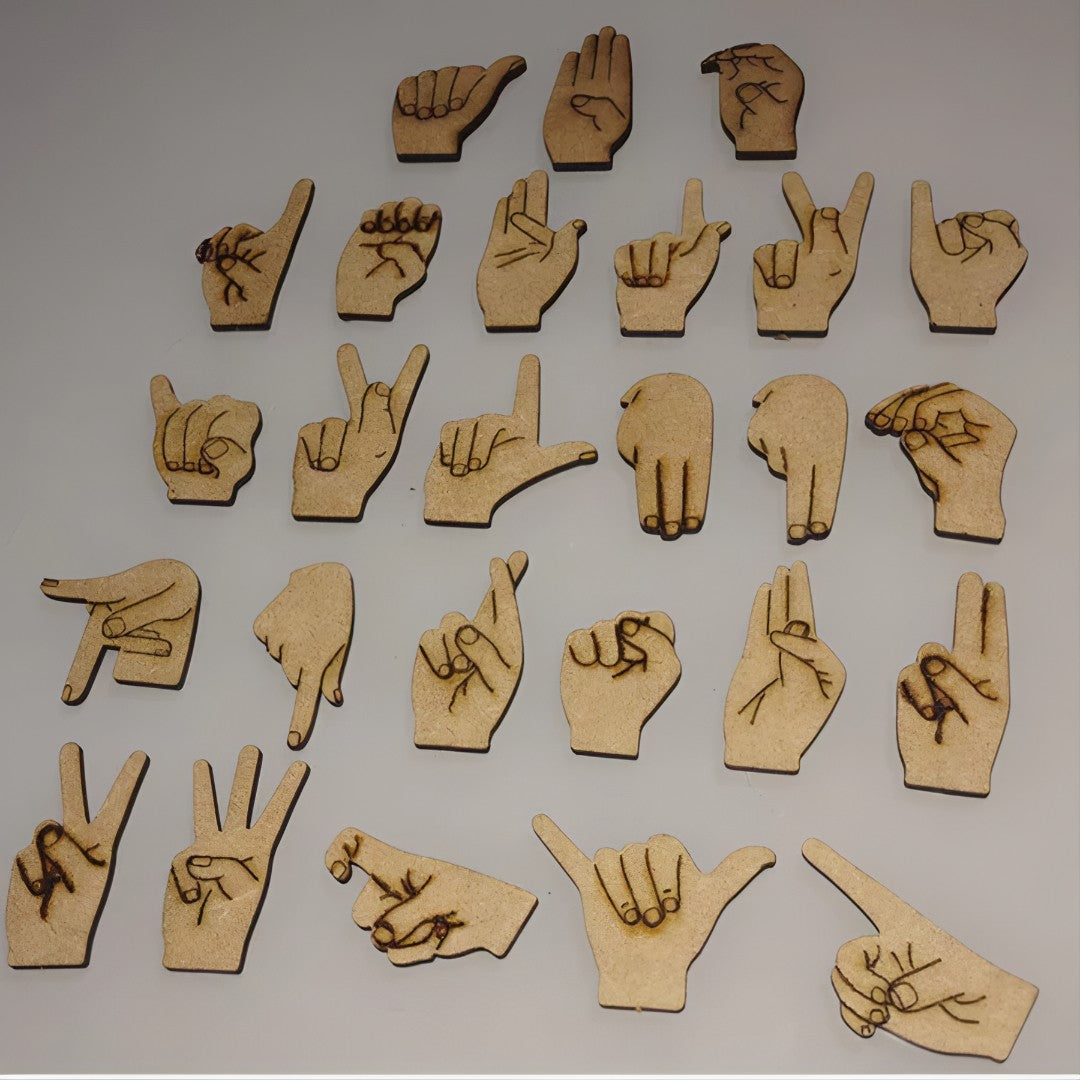 ✋ EducaLibras™ – Alfabeto em Libras em MDF com Encarte