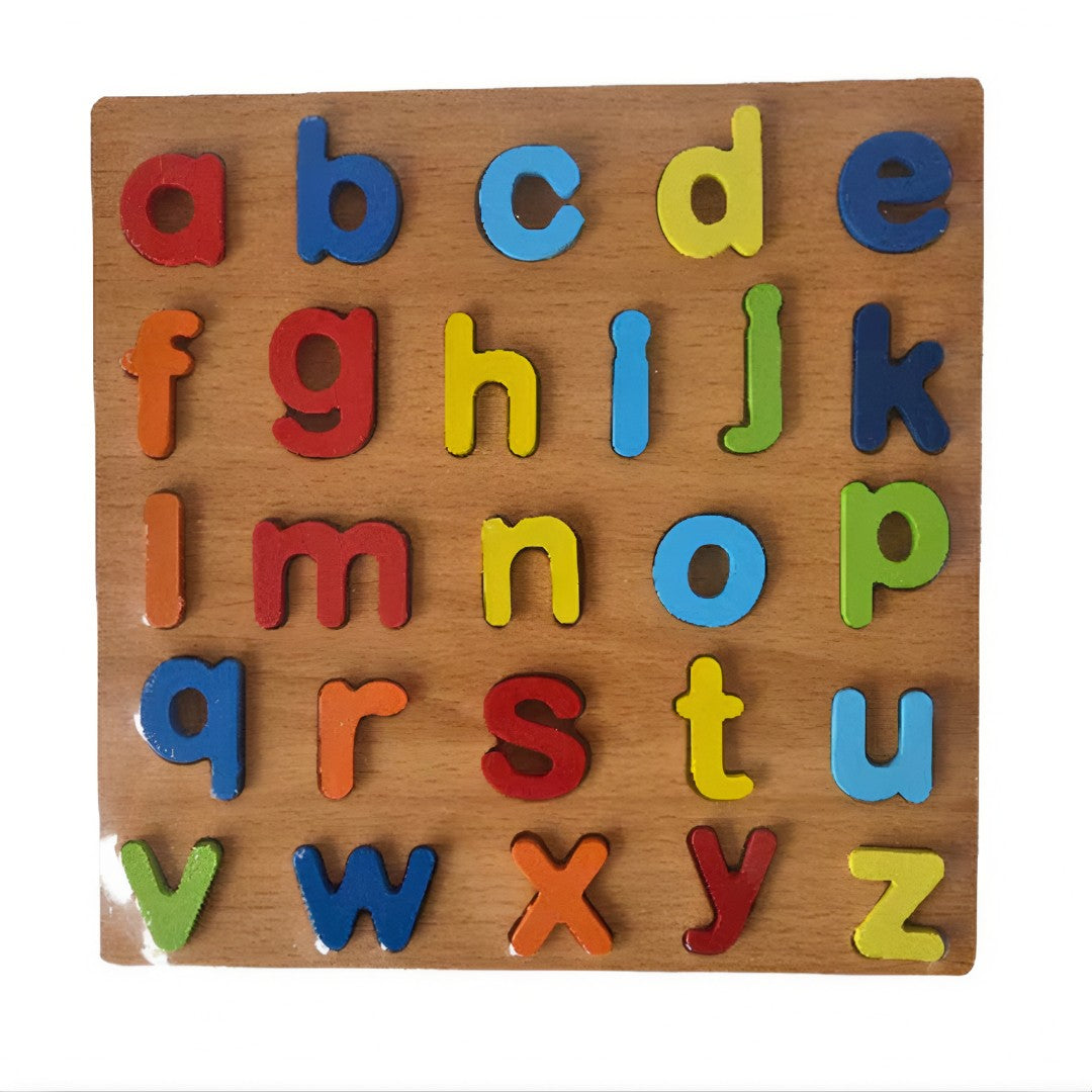 🧠 Alfabeto & Números Montessori™ – Jogo de Encaixe Educativo em Madeira