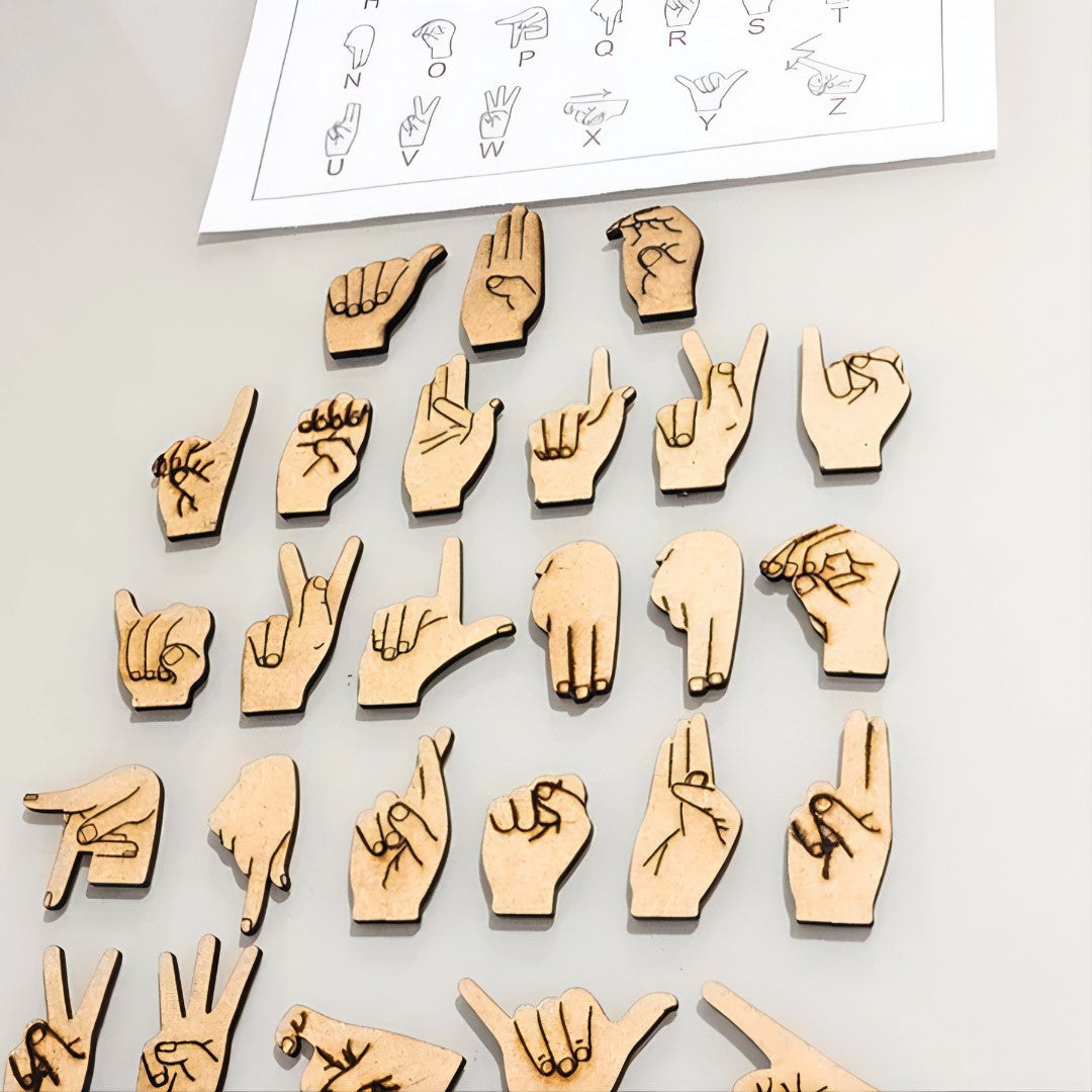 ✋ EducaLibras™ – Alfabeto em Libras em MDF com Encarte