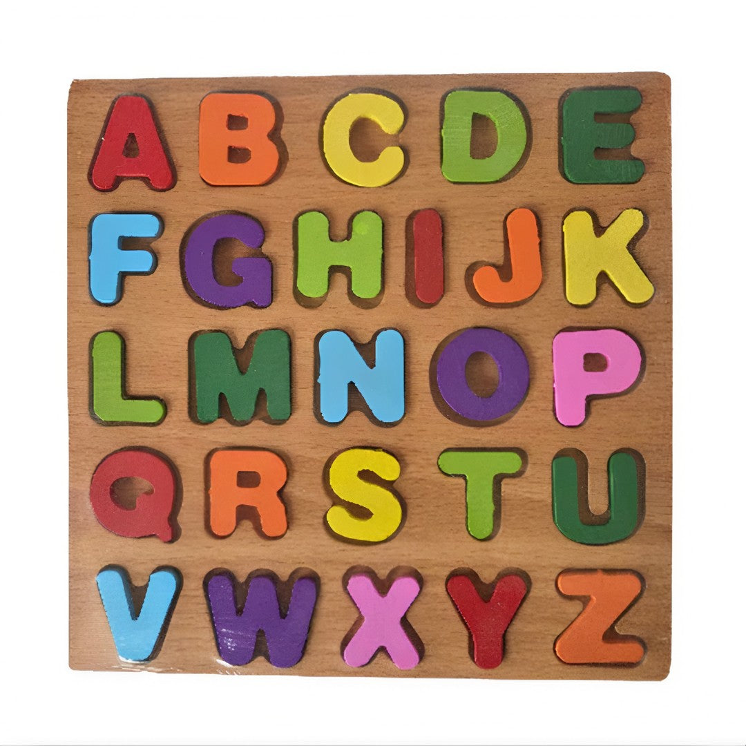 🧠 Alfabeto & Números Montessori™ – Jogo de Encaixe Educativo em Madeira