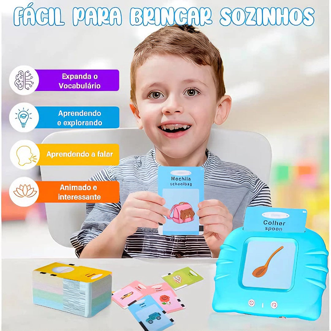 🦖 DinoEdu™ – Brinquedo Infantil Interativo de Alfabetização Bilíngue (Português + Inglês)