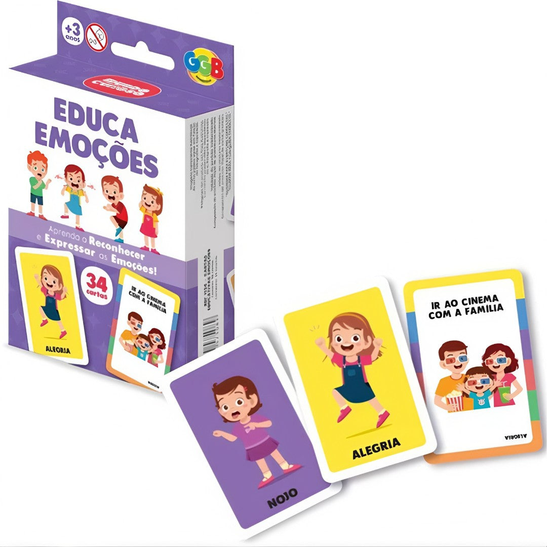 😊 Educa Emoções™ – Jogo Educativo de Cartas para Reconhecer e Expressar Emoções