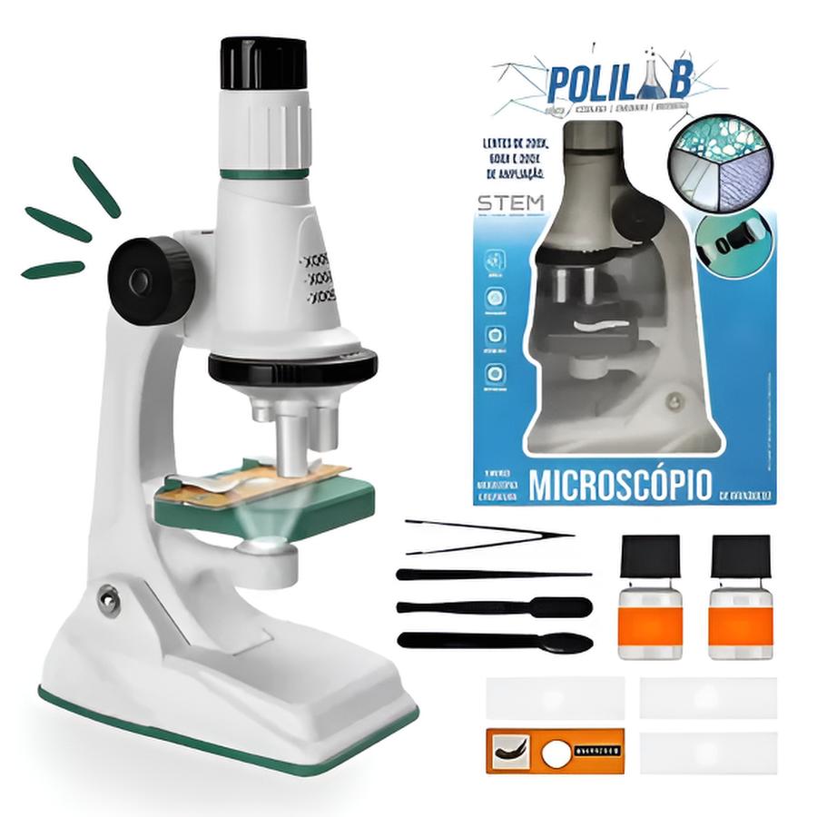 Microscópio Infantil Educativo 1200x com LED