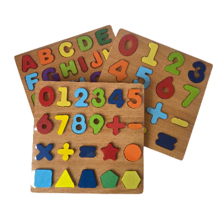 🧠 Alfabeto & Números Montessori™ – Jogo de Encaixe Educativo em Madeira