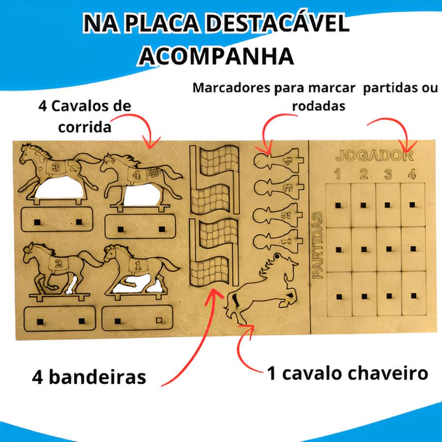 Jogo de Tabuleiro - Pista de Corrida de Cavalos