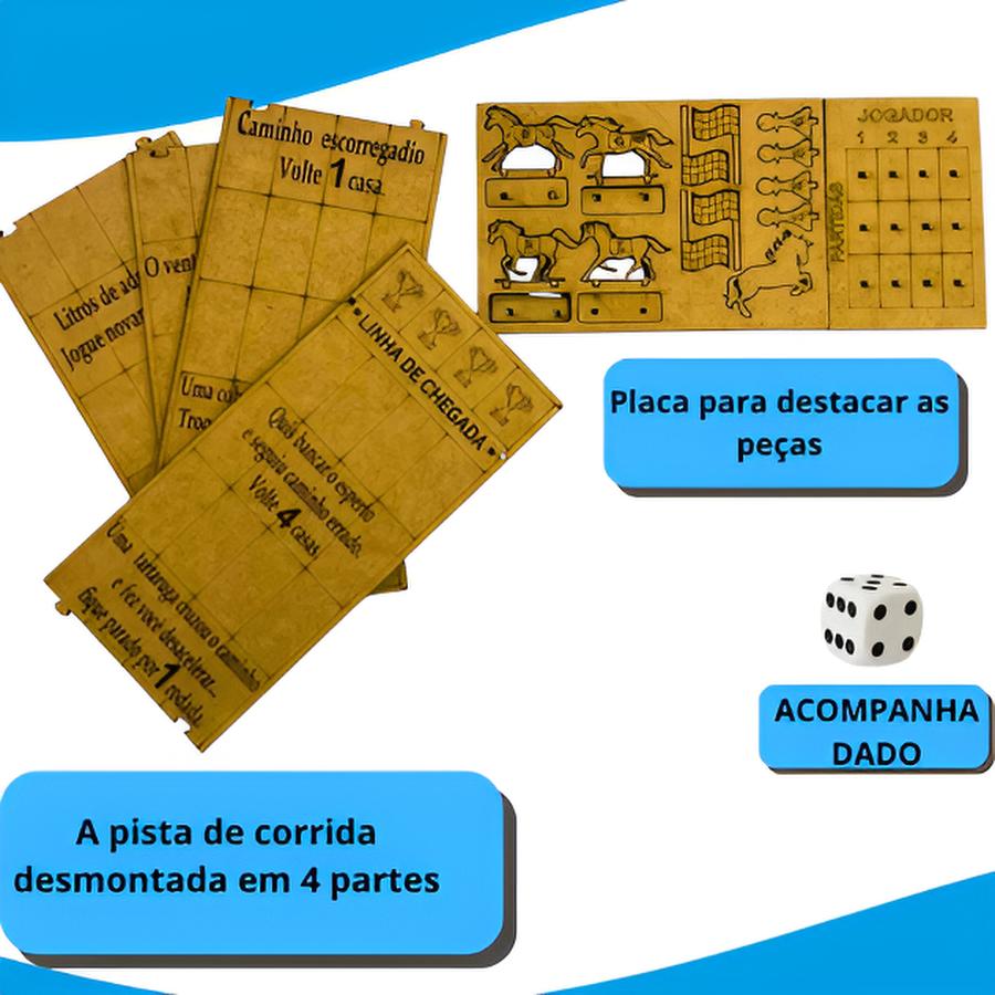Jogo de Tabuleiro - Pista de Corrida de Cavalos