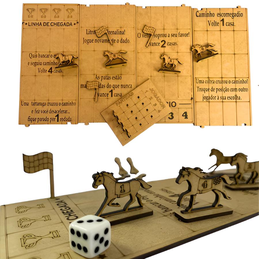 Jogo de Tabuleiro - Pista de Corrida de Cavalos